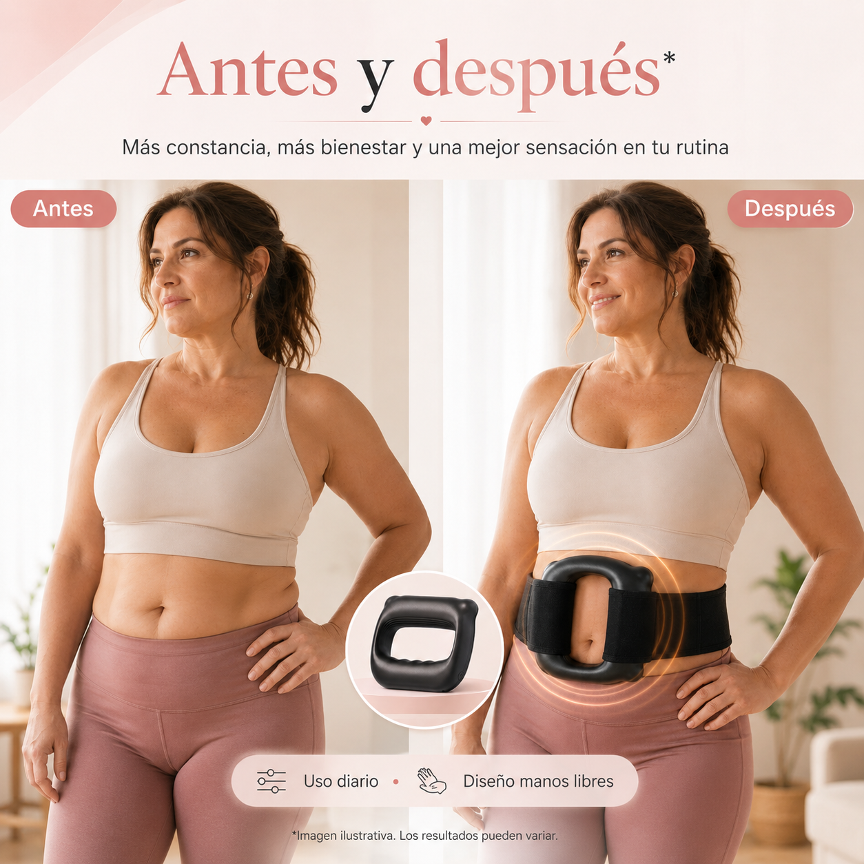 Masajeador Abdominal Portátil de 5 velocidades con correa ajustable