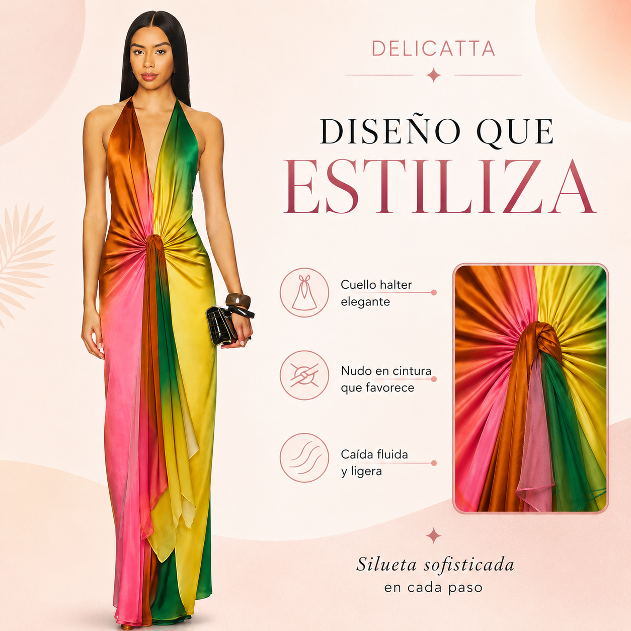 Vestido Maxi Sunset con Cuello Halter