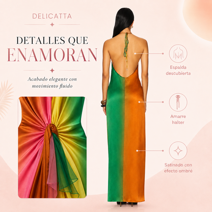 Vestido Maxi Sunset con Cuello Halter