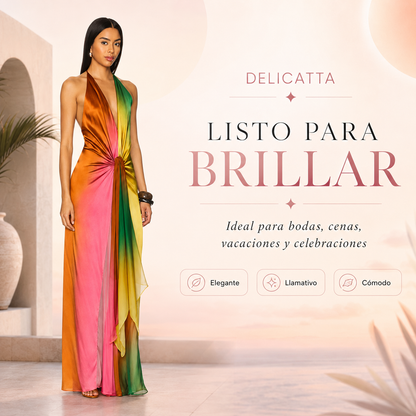 Vestido Maxi Sunset con Cuello Halter