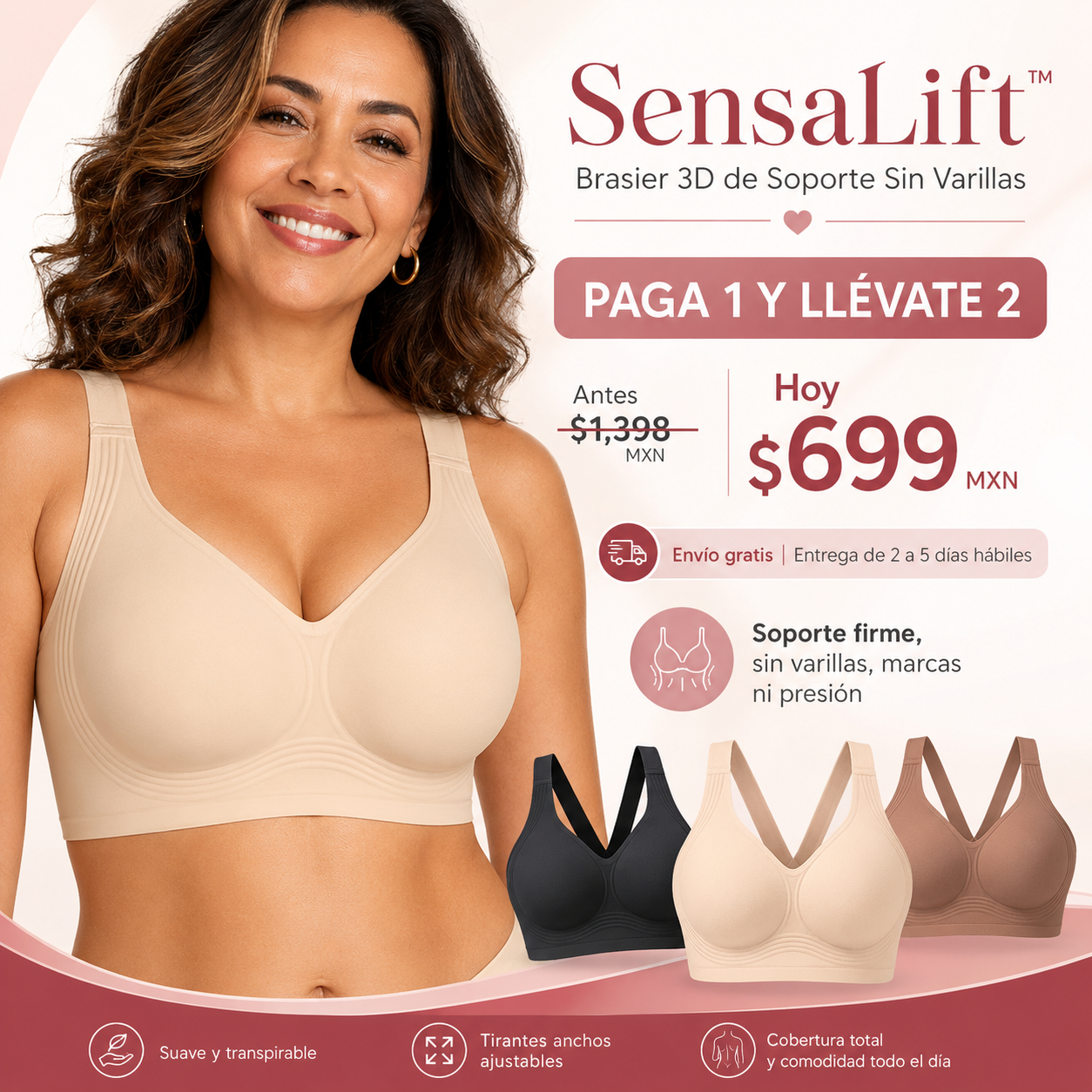 SensaLift™ – Brasier 3D de Soporte Sin Varillas
