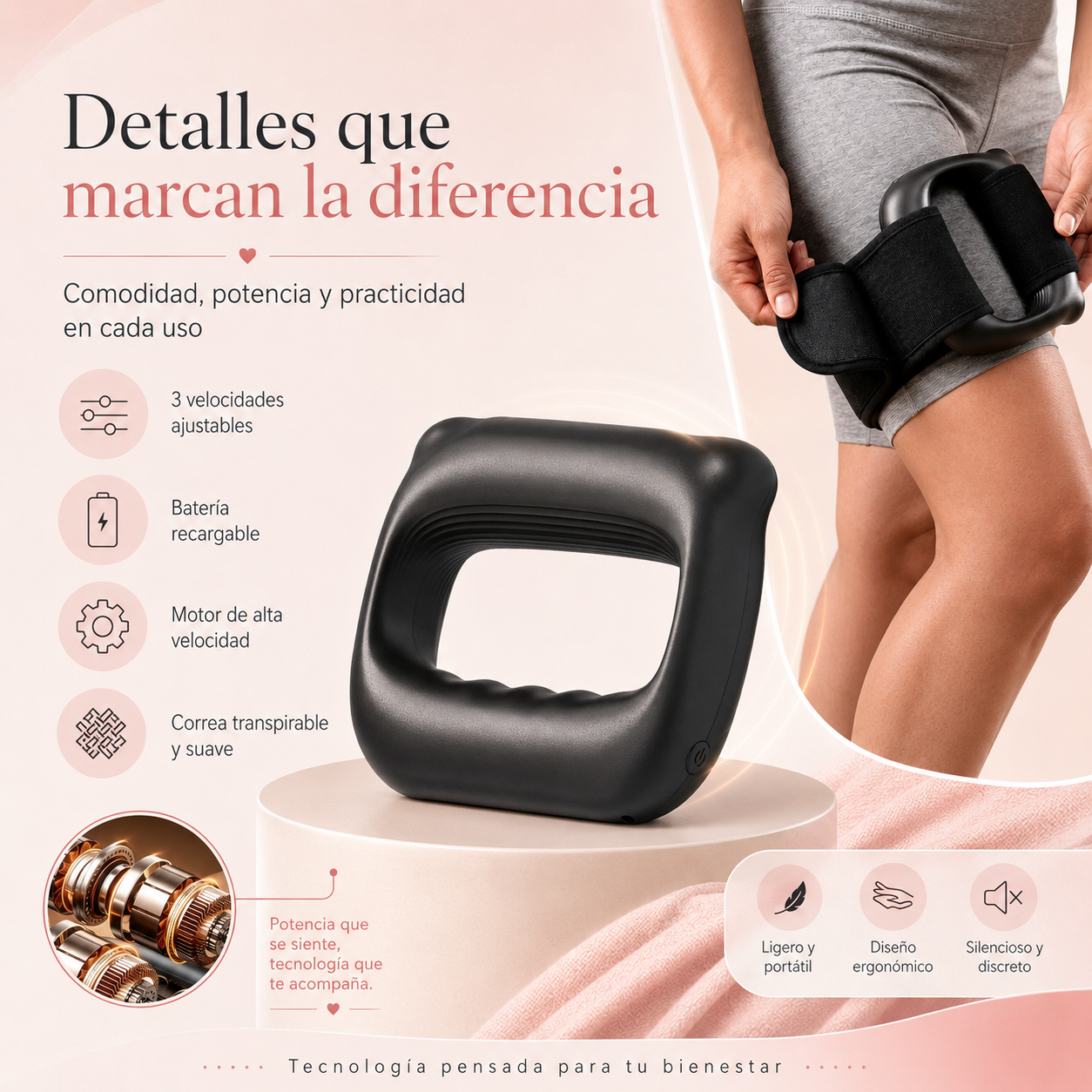Masajeador Abdominal Portátil de 5 velocidades con correa ajustable