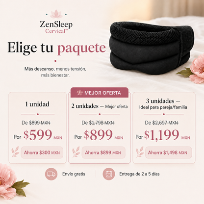 ZenSleep Cervical™ - Soporte Antirronquidos y Alivio Cervical