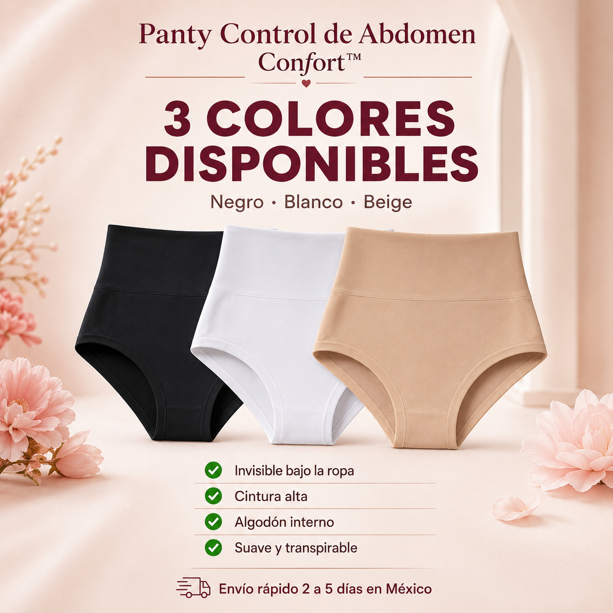 Panty Control de Abdomen Confort™ - Solo Hoy Paga 2 y Llévate 5