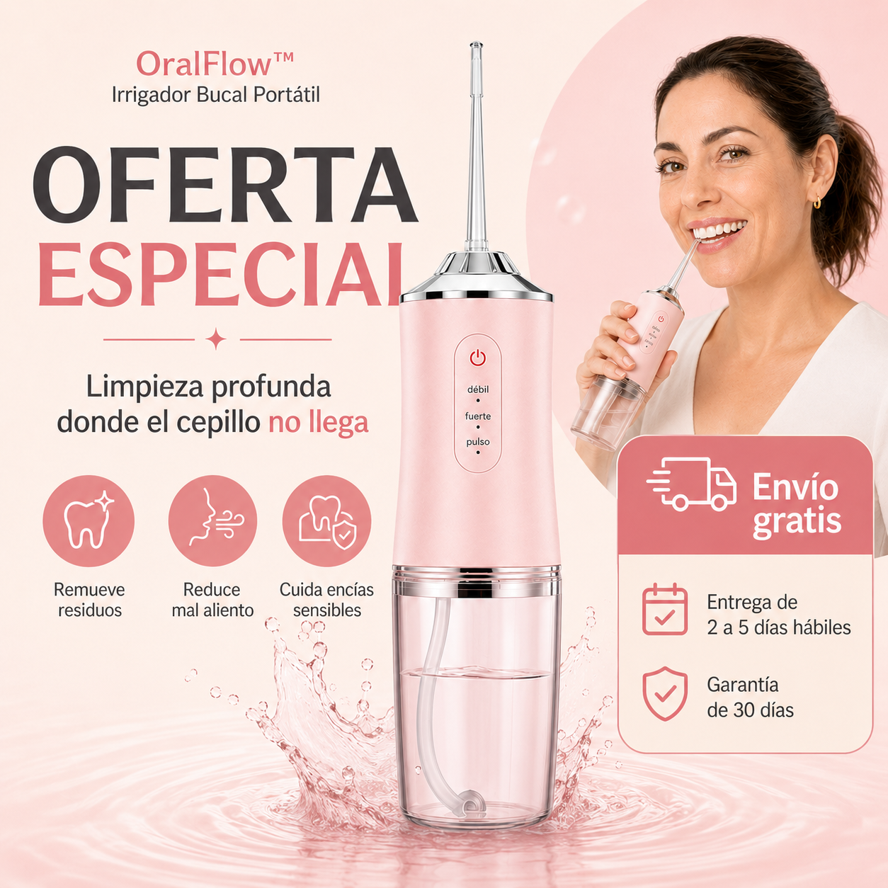 OralFlow™ Irrigador Bucal Portátil