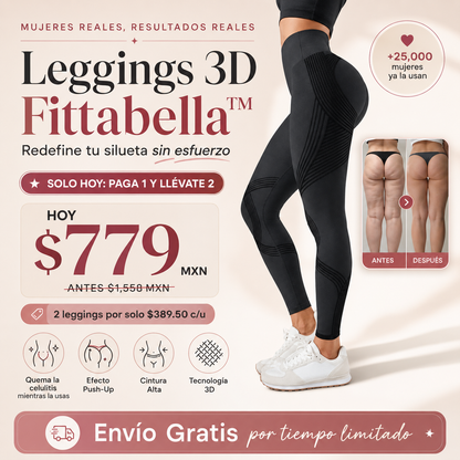 Legging Anticelulitis Fittabella 3D - SOLO HOY: PAGA 1 Y LLÉVATE 2