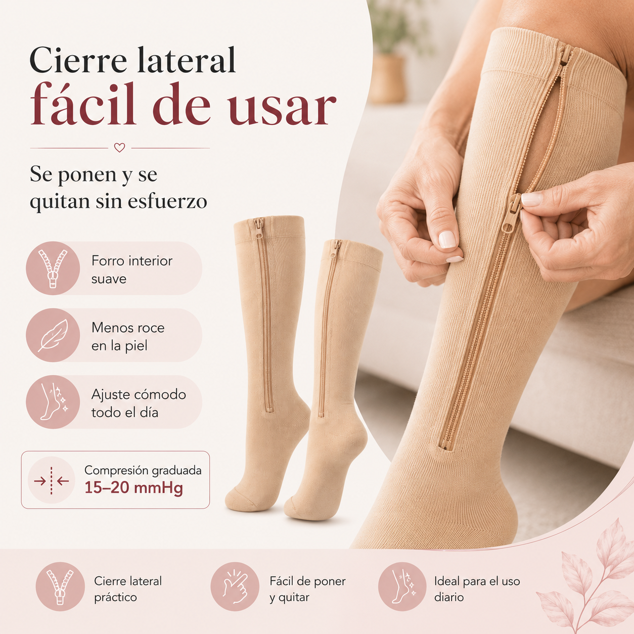 VenaZip™ Calcetas de Compresión con Cierre Compra 2 Pares y Llévate 3