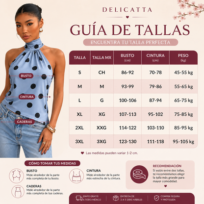 Lunara™ – Blusa Halter de Lunares - Compra 1 y Llévate 2