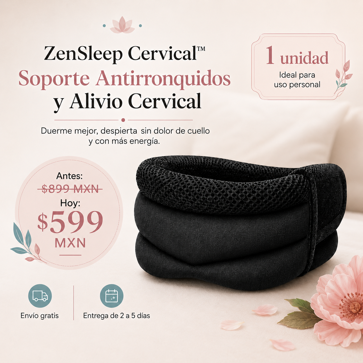 ZenSleep Cervical™ - Soporte Antirronquidos y Alivio Cervical
