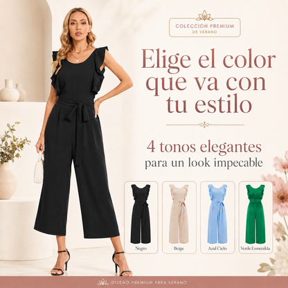 Jumpsuit Palazzo con Olanes y Cinturón